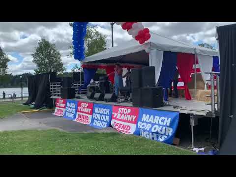 Sacha Baron Cohen Trolling at a Rally in Olympia
