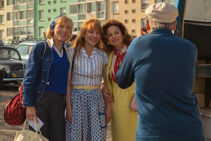 Suzanne Clement, in yellow, with co-stars Johanna ter Steege and Julie Depardieu in À La Vie