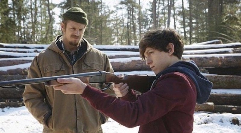 Joel Kinnaman and Tom Holland in EDGE OF WINTER, courtesy Vertical Entertainment