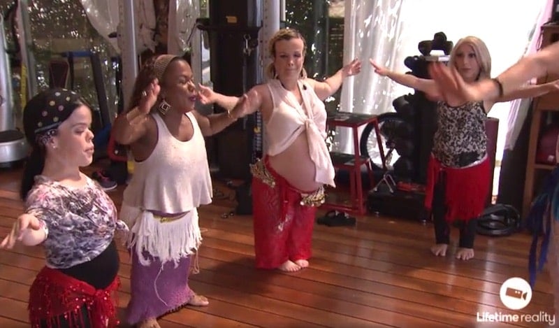 Briana, Tonya, Terra and Jasmine belly dancing on this week's Little Women: LA