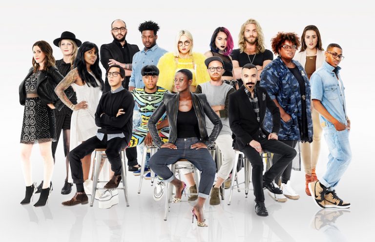 The cast of designers competing in Season 15 of Project Runway on Lifetime