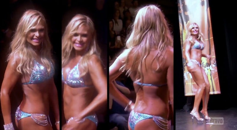 Tamra Judge taking part in a bikini bodybuilding competition on The Real Housewives of Orange County