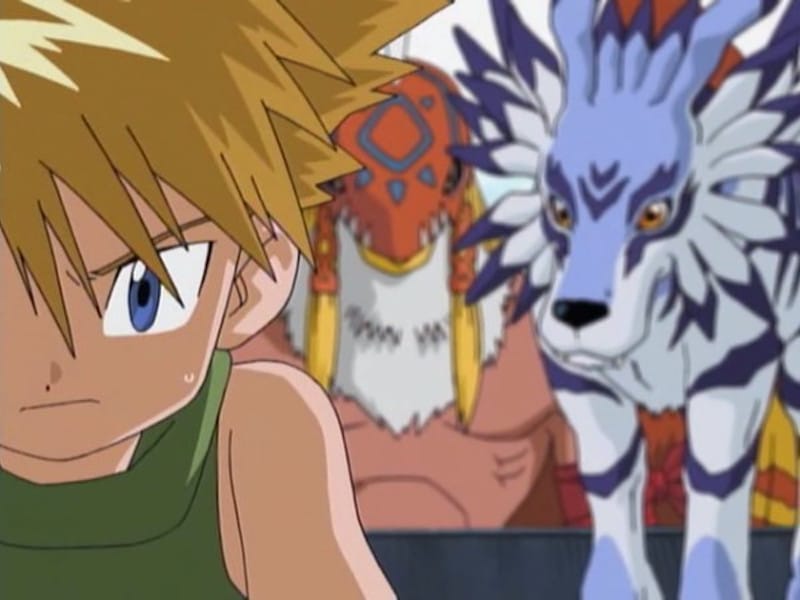 A still from Digimon Adventure episode Wizardmon's Gift