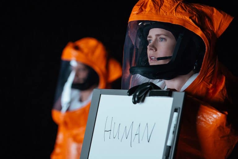 Amy Adams, right, as Louise Banks in Arrival by Paramount Pictures