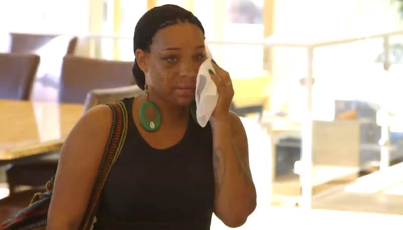 A visibly bruised Briana talks about her domestic abuse incident on Growing Up Hip Hop