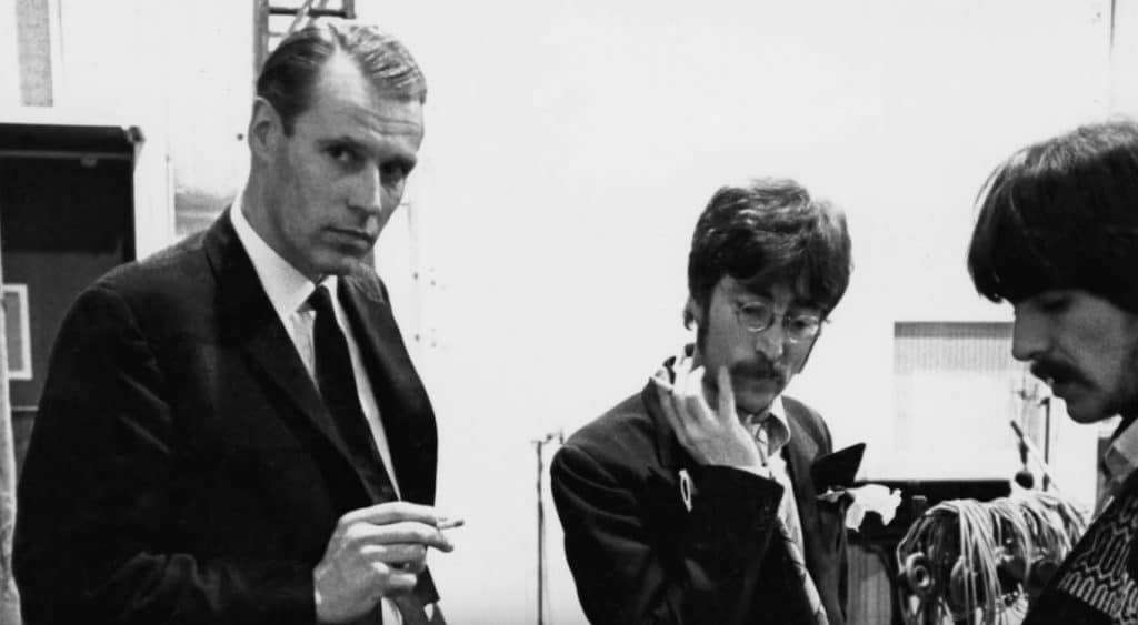 George Martin with the Beatles in Soundbreaking