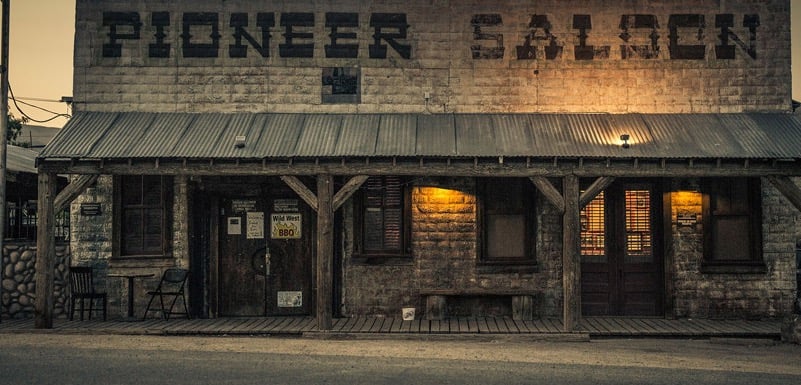 The outside of the reportedly haunted Pioneer Saloon
