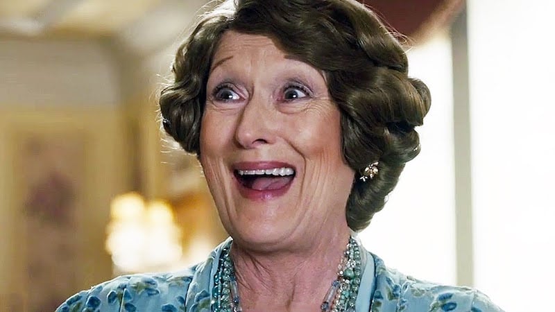 Meryl Streep as the titular character in the biographical comedy-drama Florence Foster Jenkins