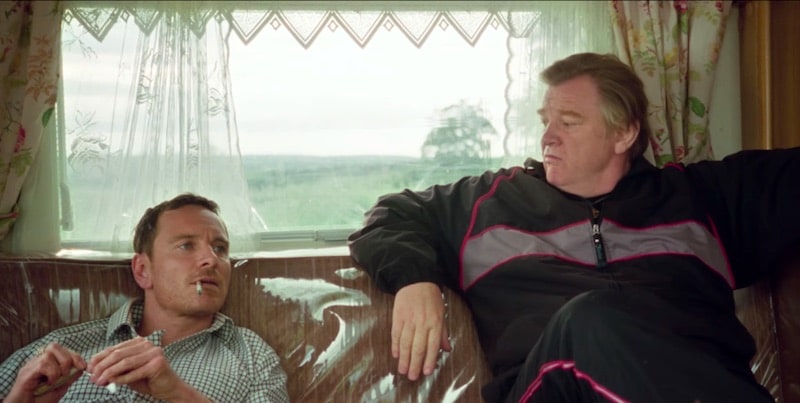 Michael Fassbender as Chad and Brendan Gleeson as Colby in Tresspass Against Us