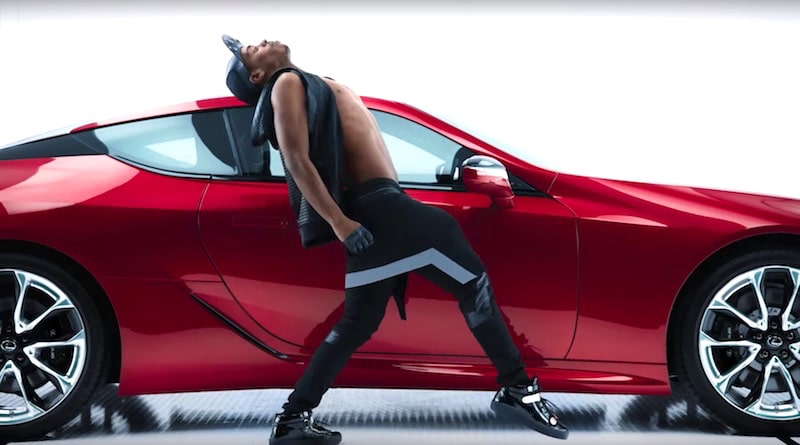 Lil Buck in the 2017 Super Bowl commercial for the Lexus LC 500 range