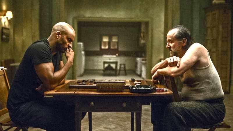 The checkers game on American Gods Episode 2