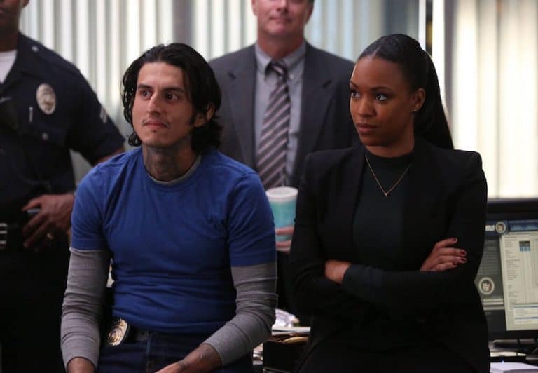 Richard Cabral with Michelle Mitchenor in Lethal Weapon