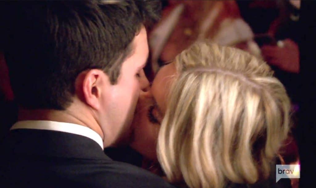 Close-up of Tinsley and Chad kissing on The Real Housewives of New York City