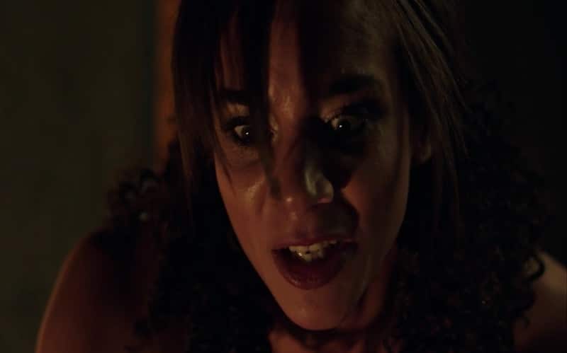 Close-up of Dutch's face in the Killjoys Season 3 premiere