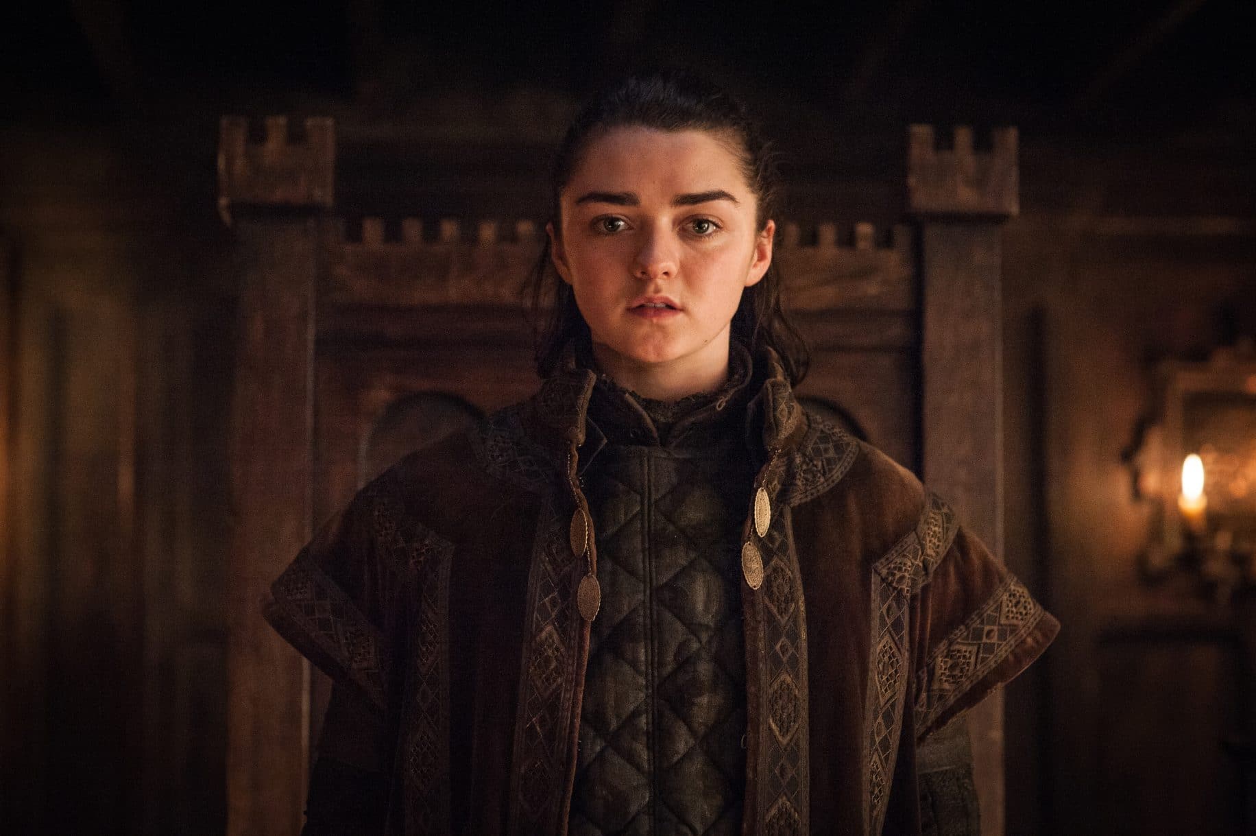 Arya Stark looking at the camera