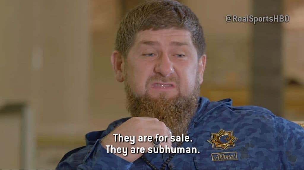 Ramzan Kadyrov, head of Russia's Chechen Republic, on HBO's Real Sports