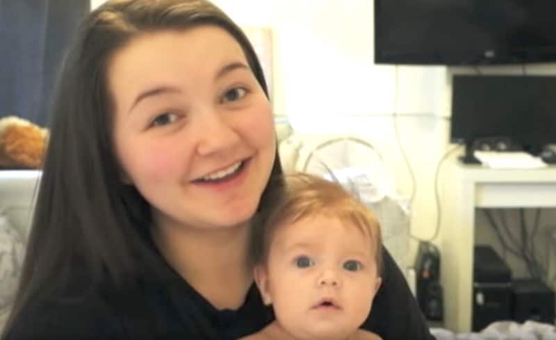 Teen Mum star Chloe holding her son Marley