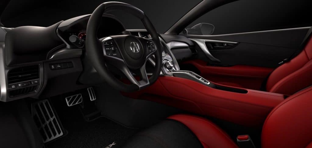 Acrua NSX interior in red and black