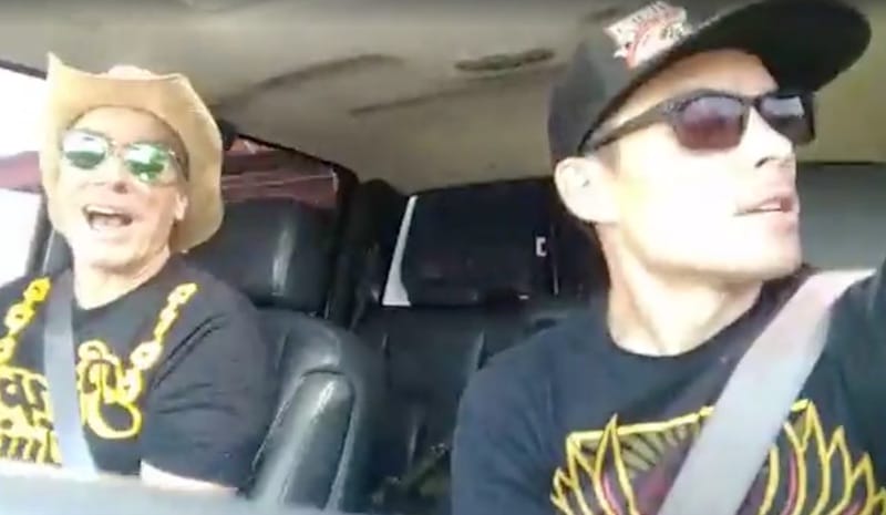 Street Outlaws' Farmtruck and AZN during a Facebook live feed