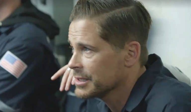 Rob Lowe looking at a screen on The Lowe Files