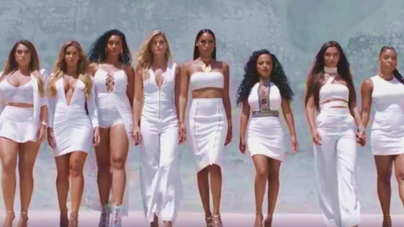 WAGS Miami women lined up all dressed in white as season 2 starts
