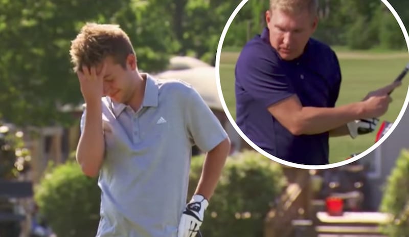 Chase and Todd Chrisley playing golf on Chrisley Knows Best