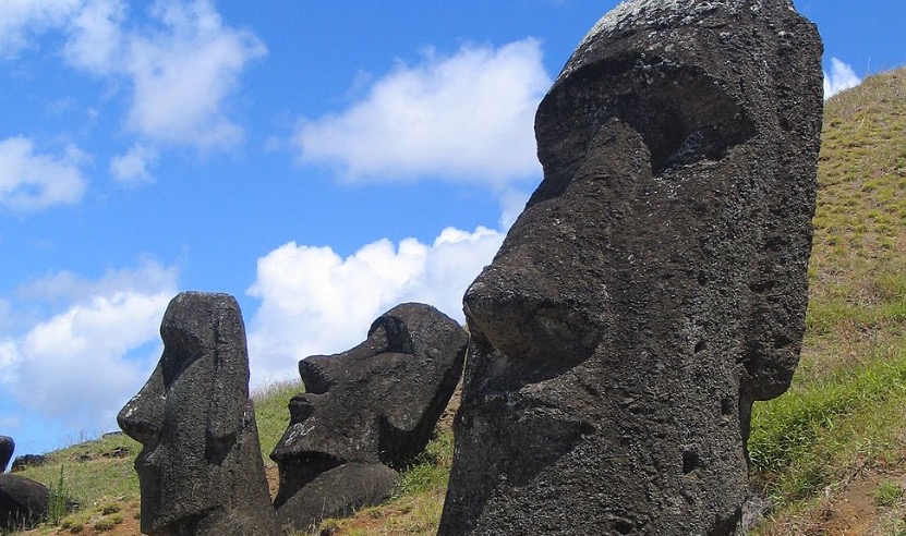 Easter Island statues gaze out to sea