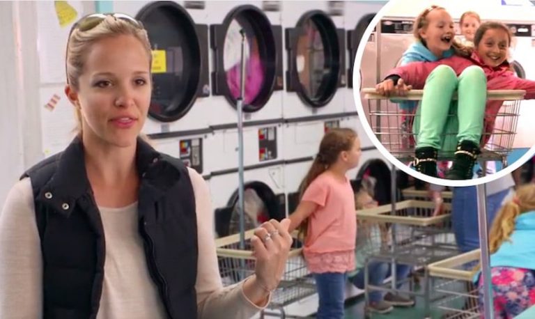 Mom Megan at the laundry on Meet the Putmans