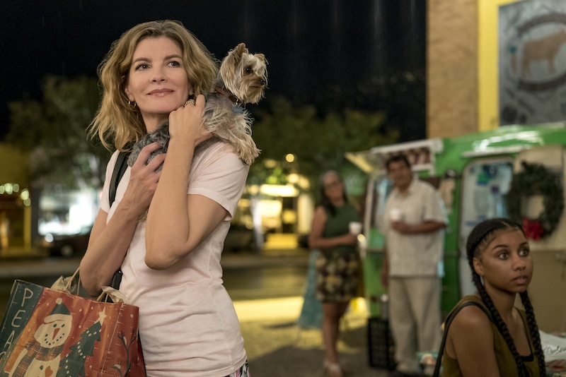 Rene Russo and Romeo the dog