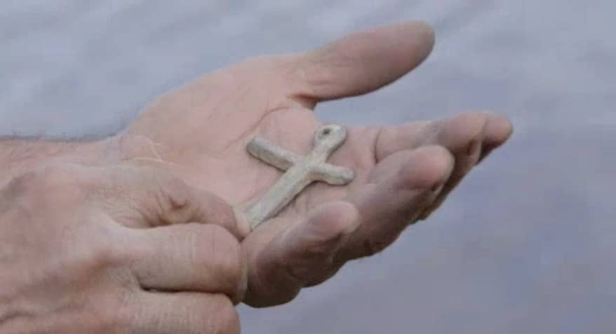 Medieval cross on The Curse of Oak Island