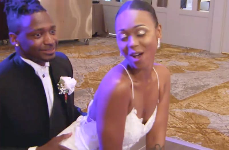 Shawniece Jackson gives Jephte Pierre a lap dance at wedding reception on Married at First Sight