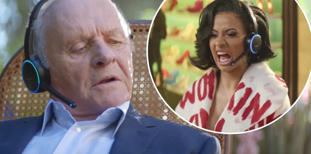 Anthony Hopkins and Cardi B in the 2018 Super Bowl commercial for Amazon's Alexa
