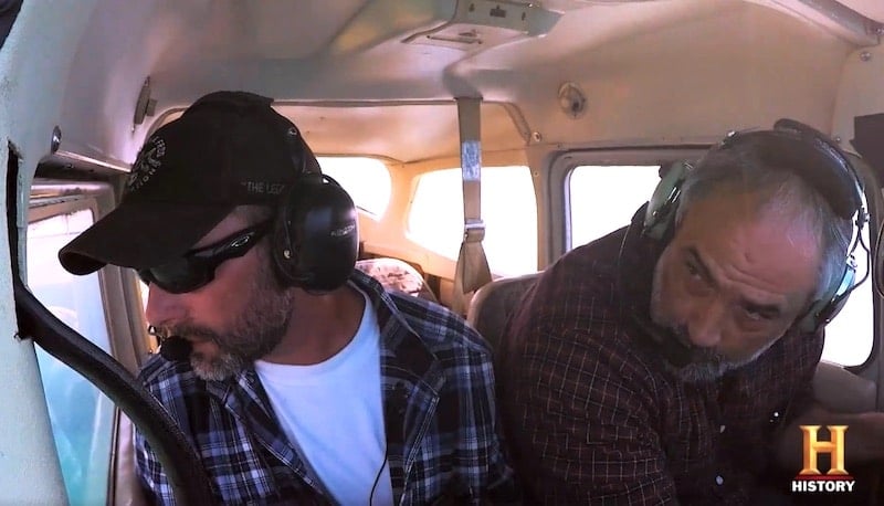 Kevin Dykstra in light aircraft on The Curse for Civil War Gold