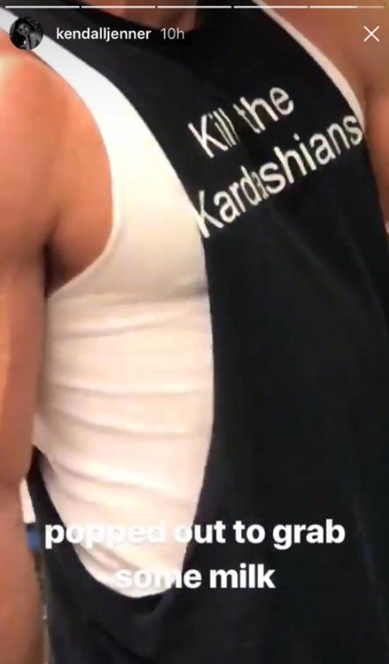 Kendall Jenner shared a Kill The Kardashians shirt on Instagram Live