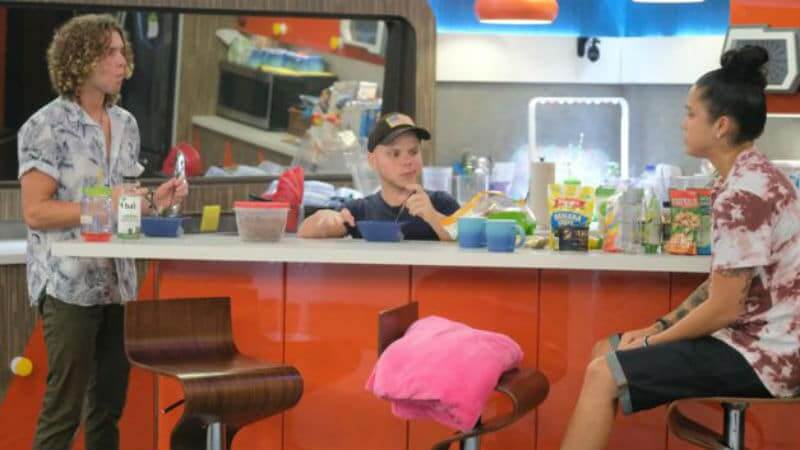 Tyler, JC, and Kaycee in the Big Brother kitchen