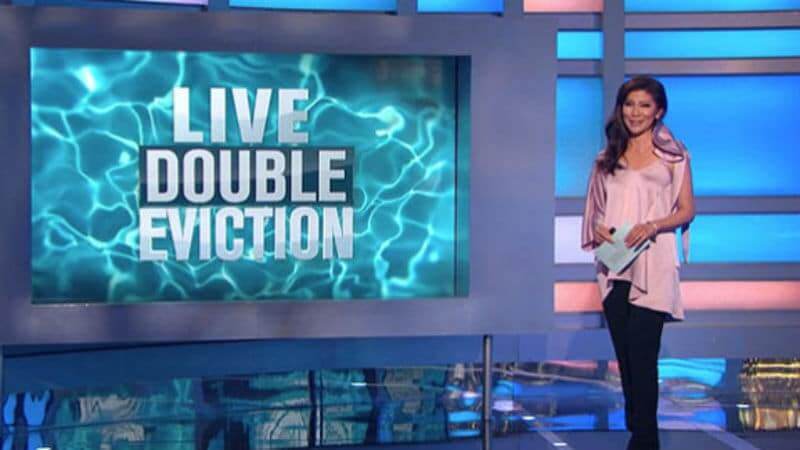 Julie Chen announcing the live double eviction on Big Brother