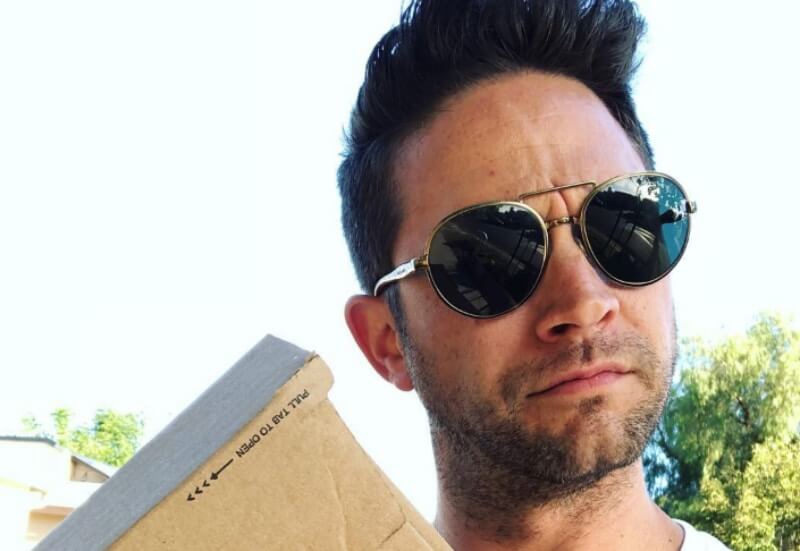 Brandon Barash shares a picture of himself receiving a package on Instagram