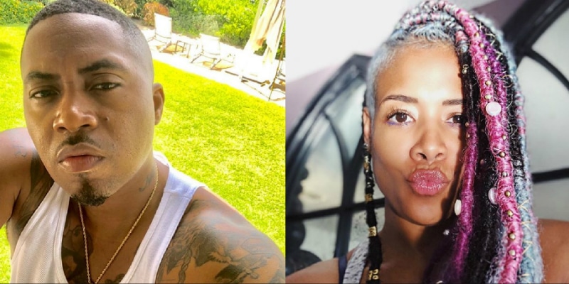 Nas on the left and Kelis on the right in selfies shared to Instagram