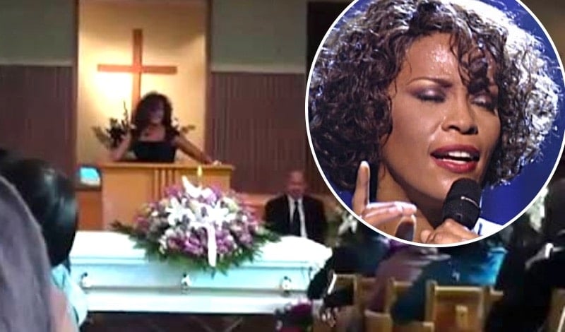 Whitney Houston singing at Bobby Brown's mother's funeral