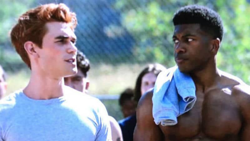KJ Apa and Eli Goree as Archie and Mad Dog on Riverdale
