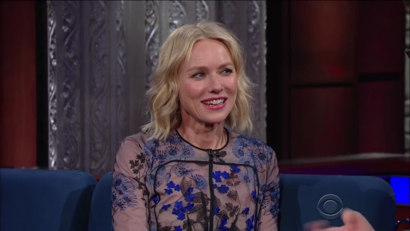Naomi Watts is a guest on The Late Show with Stephen Colbert