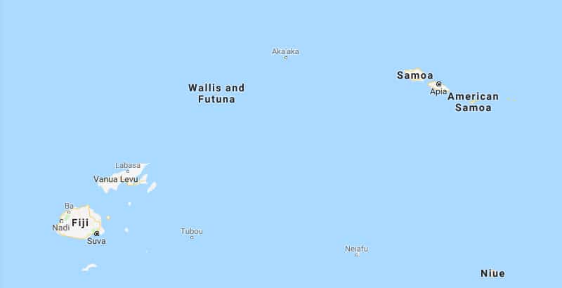 The Samoan Islands are located in the South Pacific. Pic credit: Google