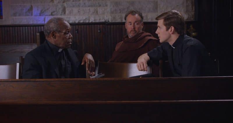 From left, Danny Glover, Zachary Spicer and John C. McGinley on the set of The Good Catholic, Pic credit: Pegasus Pictures