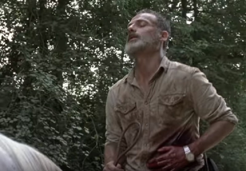 Injured Rick Grimes (Andrew Lincoln) on The Walking Dead