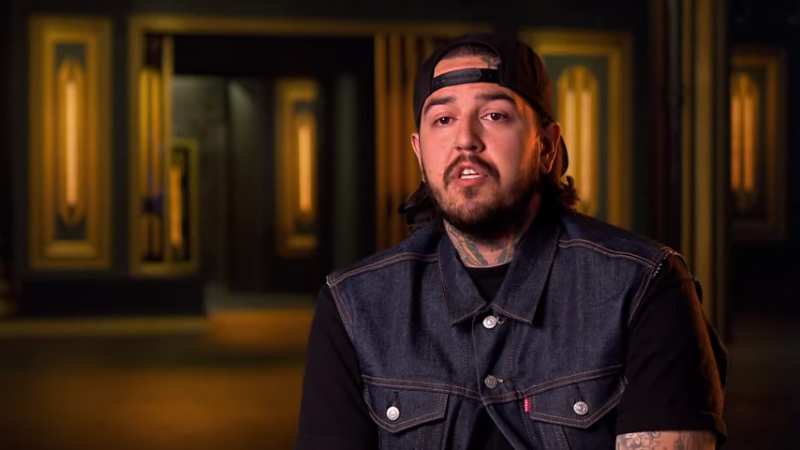 Tony Medellin in the confessional on Season 11 of Ink Master