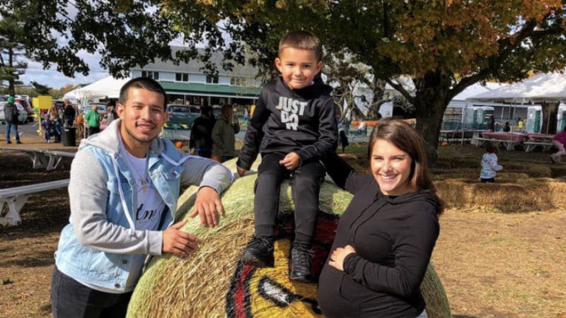 Lauren Comeau spending time with her boyfriend and his son.
