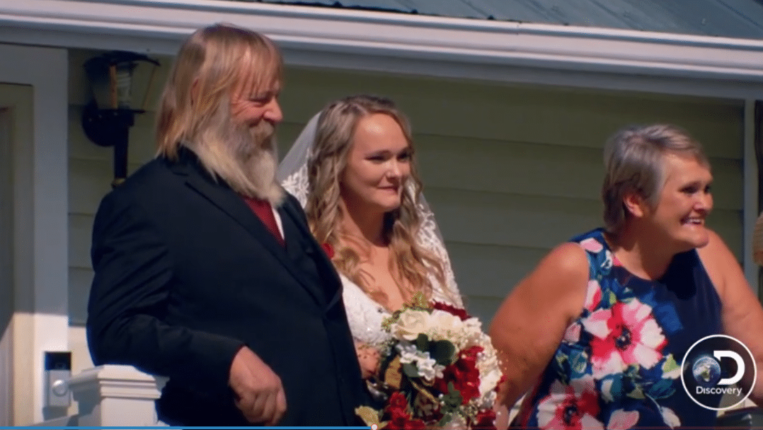 It's a Gold Rush wedding with Tony and Minnie Beets walking Monica down the aisle