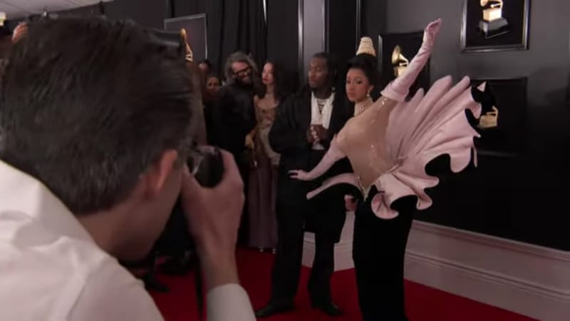 Cardi B brings Offset with her on the red carpet at the 61st Annuel Grammy Awards