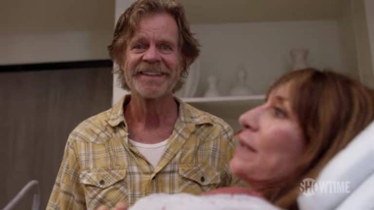 Frank Gallagher (William H. Macy) learns that he'll be a father again with Ingrid (Katey Sagal)
