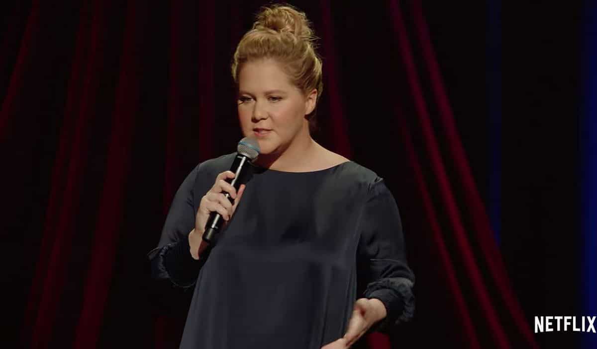 Amy Schumer will not go gently into that third trimester. Pic credit: Netflix
